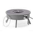 Leisuremod Walbrooke Round Patio Fire Pit Table with Aluminum Frame Gray
