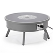 Leisuremod Walbrooke Round Patio Fire Pit Table with Aluminum Frame Gray