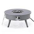 Leisuremod Walbrooke Round Patio Fire Pit Table with Aluminum Frame Gray