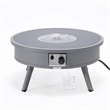 Leisuremod Walbrooke Round Patio Fire Pit Table with Aluminum Frame Gray