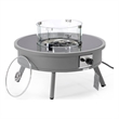 Leisuremod Walbrooke Round Patio Fire Pit Table with Aluminum Frame Gray