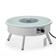 Leisuremod Walbrooke Round Patio Fire Pit Table with Aluminum Frame White