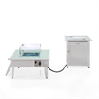 LeisureMod Walbrooke Square Patio Aluminum Fire Pit Table and Tank Holder White