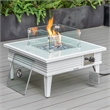 LeisureMod Walbrooke Square Patio Aluminum Fire Pit Table and Tank Holder White