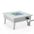 LeisureMod Walbrooke Square Patio Aluminum Fire Pit Table and Tank Holder White