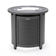 LeisureMod Walbrooke Round Patio Aluminum Fire Pit Table and Tank Holder Gray