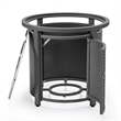 LeisureMod Walbrooke Round Patio Aluminum Fire Pit Table and Tank Holder Gray