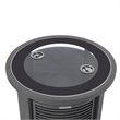 LeisureMod Walbrooke Round Patio Aluminum Fire Pit Table and Tank Holder Gray
