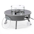 LeisureMod Walbrooke Round Patio Aluminum Fire Pit Table and Tank Holder Gray