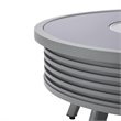 LeisureMod Walbrooke Round Patio Aluminum Fire Pit Table and Tank Holder Gray