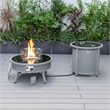 LeisureMod Walbrooke Round Patio Aluminum Fire Pit Table and Tank Holder Gray