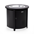 LeisureMod Walbrooke Round Patio Aluminum Fire Pit Table and Tank Holder Black