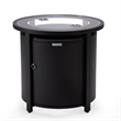 LeisureMod Walbrooke Round Patio Aluminum Fire Pit Table and Tank Holder Black