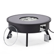 LeisureMod Walbrooke Round Patio Aluminum Fire Pit Table and Tank Holder Black