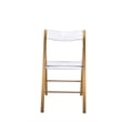 LeisureMod Menno Folding Stainless Steel Dining Chair in Gold/Clear (Set of 2)
