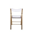 LeisureMod Menno Folding Stainless Steel Dining Chair in Gold/Clear (Set of 2)