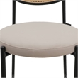 LeisureMod Euston Wicker Bar Stool with Black Metal Frame Set of 2 Beige