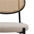 LeisureMod Euston Wicker Bar Stool with Black Metal Frame Set of 2 Beige