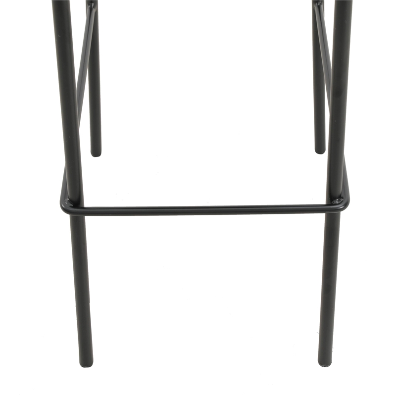 LeisureMod Euston Wicker Bar Stool with Black Metal Frame Set of 2 Black
