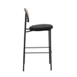 LeisureMod Euston Wicker Bar Stool with Black Metal Frame Set of 2 Black