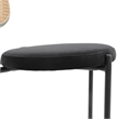LeisureMod Euston Wicker Bar Stool with Black Metal Frame Set of 2 Black