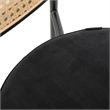 LeisureMod Euston Wicker Bar Stool with Black Metal Frame Set of 2 Black