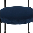 LeisureMod Euston Wicker Bar Stool with Black Metal Frame Set of 2 Navy Blue