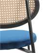 LeisureMod Euston Wicker Bar Stool with Black Metal Frame Set of 2 Navy Blue