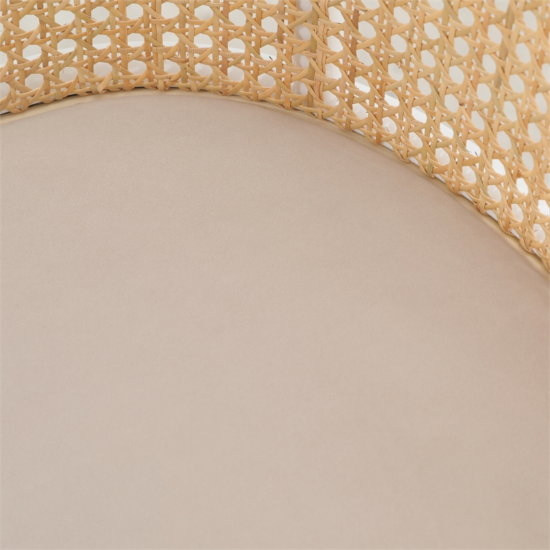 LeisureMod Ervilla Wicker Bar Stool with White Powder Coated Metal Frame Beige