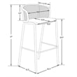LeisureMod Ervilla Wicker Bar Stool with White Powder Coated Metal Frame White