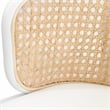LeisureMod Ervilla Wicker Bar Stool with White Powder Coated Metal Frame White