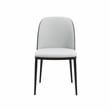 LeisureMod Tule Dining Chair with Velvet Seat Set of 4 Black/Platinum Blue