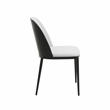 LeisureMod Tule Dining Chair with Velvet Seat Set of 4 Black/Platinum Blue