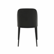 LeisureMod Tule Dining Chair with Velvet Seat Set of 4 Black/Platinum Blue
