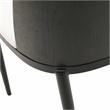 LeisureMod Tule Dining Chair with Leather Seat Set of 4 Black/White