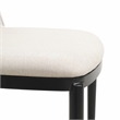 LeisureMod Tule Dining Chair with Velvet Seat Set of 4 Walnut/Beige