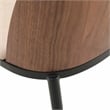 LeisureMod Tule Dining Chair with Leather Seat Set of 4 Walnut/Light Brown