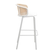 LeisureMod Ervilla Bar Stool with White Powder Coated Metal Frame Set of 2 White