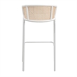 LeisureMod Ervilla Bar Stool with White Powder Coated Metal Frame Set of 2 White