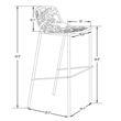 LeisureMod Devon Modern Bar Stool with Powder Coated Aluminum Frame Black