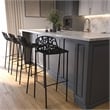 LeisureMod Devon Modern Bar Stool with Powder Coated Aluminum Frame Black