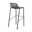 LeisureMod Devon Modern Bar Stool with Powder Coated Aluminum Frame Black