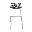 LeisureMod Devon Modern Bar Stool with Powder Coated Aluminum Frame Black