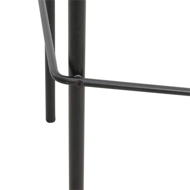 LeisureMod Devon Modern Bar Stool with Powder Coated Aluminum Frame Black