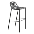 LeisureMod Devon Modern Bar Stool with Powder Coated Aluminum Frame Black