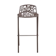 LeisureMod Devon Modern Bar Stool with Powder Coated Aluminum Frame Brown