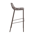 LeisureMod Devon Modern Bar Stool with Powder Coated Aluminum Frame Brown