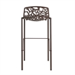 LeisureMod Devon Modern Bar Stool with Powder Coated Aluminum Frame Brown