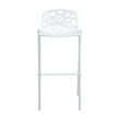 LeisureMod Devon Modern Bar Stool with Powder Coated Aluminum Frame White