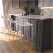 LeisureMod Devon Modern Bar Stool with Powder Coated Aluminum Frame White
